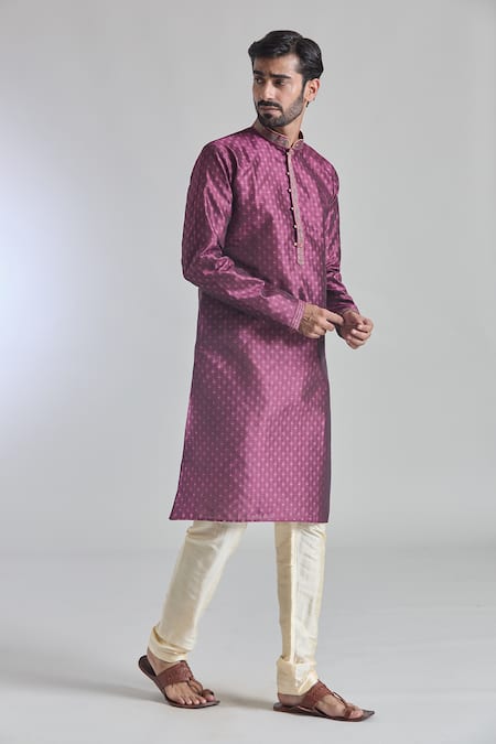 Arihant Rai Sinha Starla Vine Placket Woven Kurta 