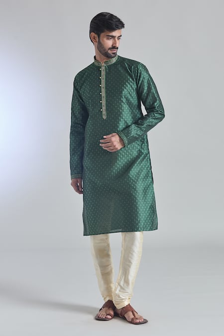 Arihant Rai Sinha Star Vine Woven Placket Kurta 