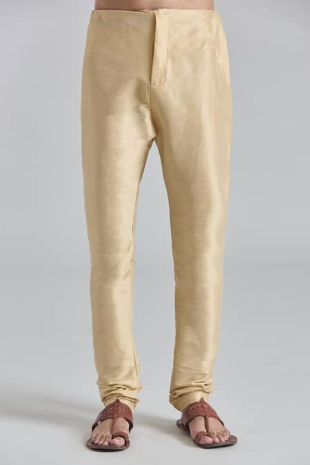 Arihant Rai Sinha_Blue Silk Diamonds Vine Woven Embroidered Placket Kurta With Churidar _at_Aza_Fashions