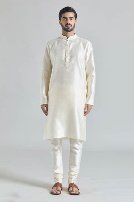 Arihant Rai Sinha_Yellow Brocade Sequins Nehru Jacket And Kurta Set _Online_at_Aza_Fashions