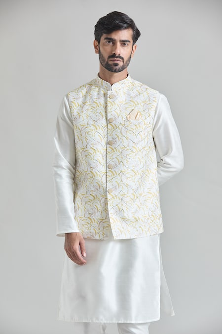 Aryavir Malhotra Abstract Print Nehru Jacket 