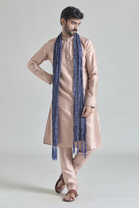 Arihant Rai Sinha Threadwork Placket Kurta Set With Stole 