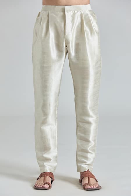 Buy_Arihant Rai Sinha_Green Silk, Faux Leather, Brocade Embroidery Floral Jaal Bundi Set 