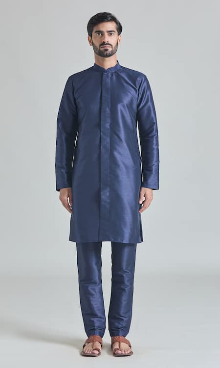 Arihant Rai Sinha Blue Silk Embroidery Floral Jaali Bundi Set at Aza Fashions Arihant Rai Sinha_Blue Silk Embroidery Floral Jaali Bundi Set _at_Aza_Fashions