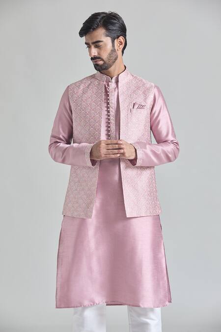 Buy Arihant Rai Sinha Pink Silk Embroidery Thread Bundi Online at Aza Fashions Buy_Arihant Rai Sinha_Pink Silk Embroidery Thread Bundi _Online_at_Aza_Fashions