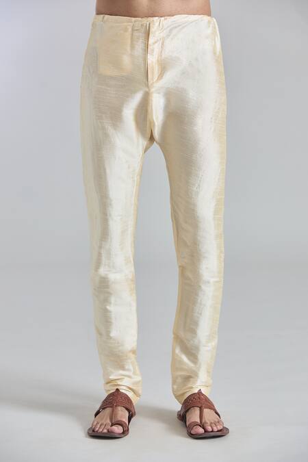 Arihant Rai Sinha_Maroon Jacquard, Chanderi Woven Kurta Set _at_Aza_Fashions