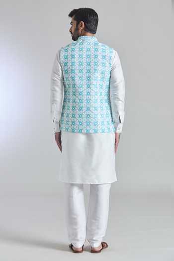 Arihant Rai Sinha Printed Sequin Embroidered Bundi Kurta Set 