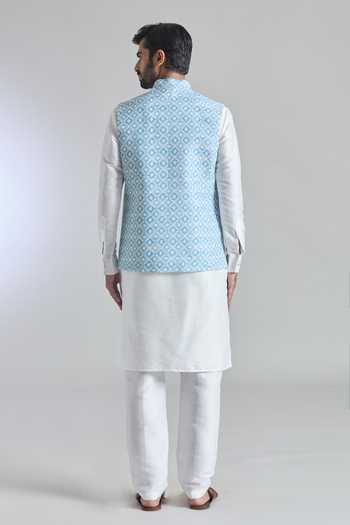 Arihant Rai Sinha Printed Sequin Work Bundi Kurta Set 