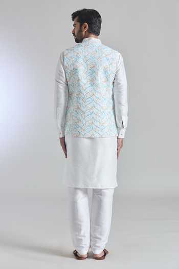 Arihant Rai Sinha Printed Sequin Work Bundi Kurta Set 