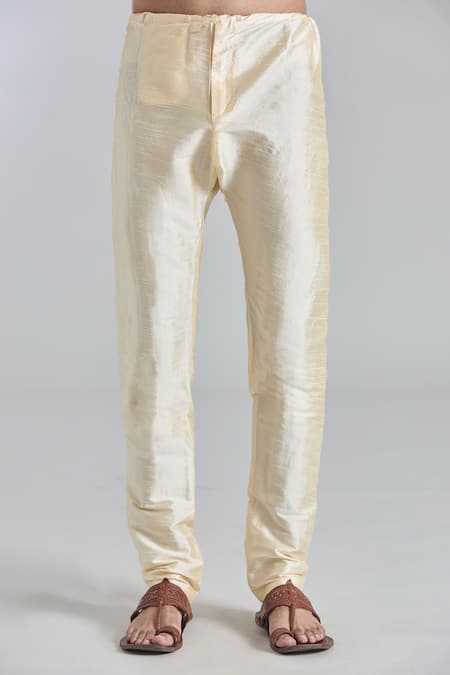 Shop_Arihant Rai Sinha_Green Silk Straight Plain Kurta Set 