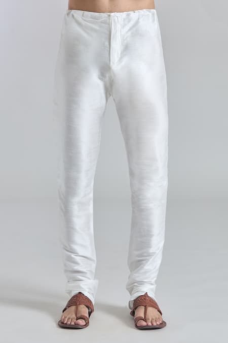 Arihant Rai Sinha_Black Silk Plain Kurta Set _Online_at_Aza_Fashions