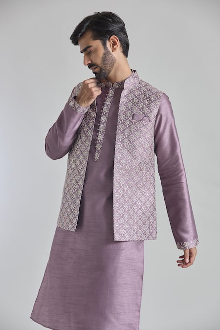 Shop Arihant Rai Sinha Pink Silk Sequins, Embroidery Floral Thread Bundi Online at Aza Fashions Shop_Arihant Rai Sinha_Pink Silk Sequins, Embroidery Floral Thread Bundi _Online_at_Aza_Fashions