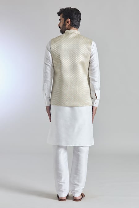 Arihant Rai Sinha Cream Sequin & Thread Embroidered Bundi 