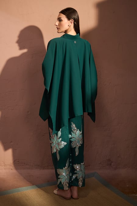 Tasuvure Bianca Borage Sequin Embroidered Shirt & Pant Set 