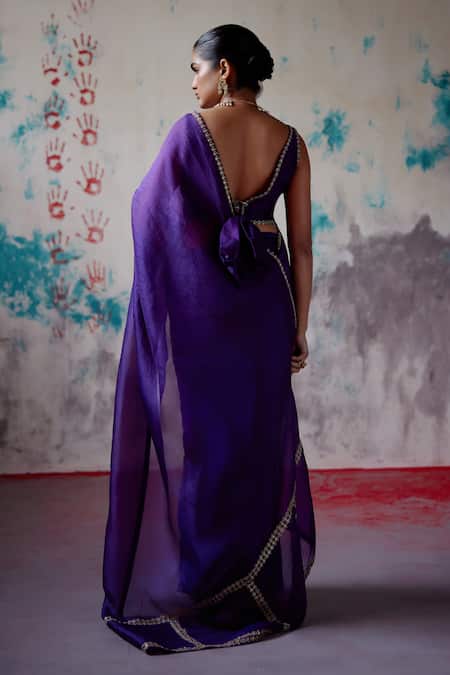 Deep Thee Phool Vine Embroidered Half & Half Saree With Corset Blouse 