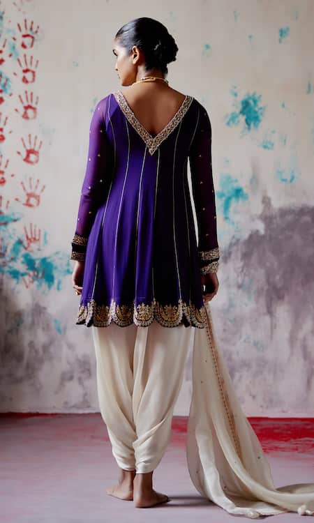 Deep Thee Embroidered Short Anarkali Dhoti Pant 