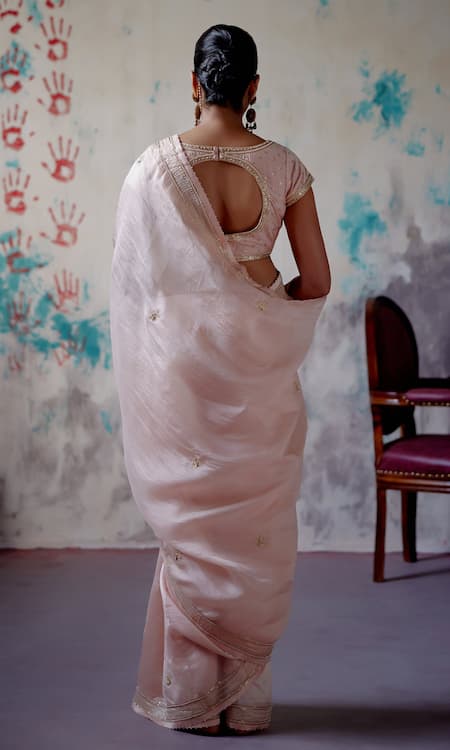 Deep Thee Zardozi Embroidered Saree With Blouse 