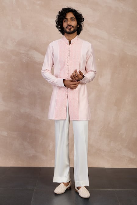 Arjan Dugal Floral Embroidered Kurta With Pant 