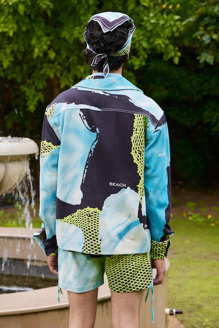 Triune Beach Banter Abstract Print Jacket 