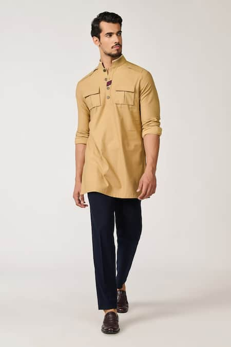 S&N by Shantnu Nikhil Patch Pocket Short Kurta 