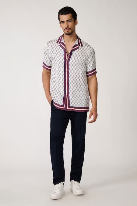 S&N by Shantnu Nikhil Adamas Geometric Print Shirt 