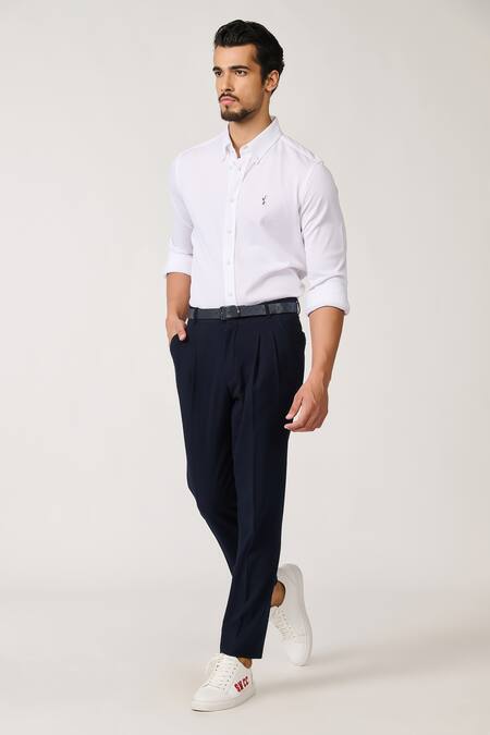 Buy S&N By Shantnu Nikhil Off White Patchwork Knitted Shirt Online at Aza Fashions Buy_S&N By Shantnu Nikhil_Off White Patchwork Knitted Shirt_Online_at_Aza_Fashions