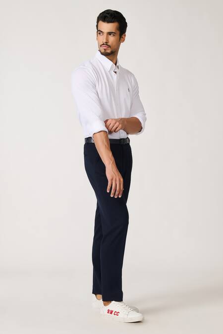 Shop S&N By Shantnu Nikhil Off White Patchwork Knitted Shirt Online at Aza Fashions Shop_S&N By Shantnu Nikhil_Off White Patchwork Knitted Shirt_Online_at_Aza_Fashions