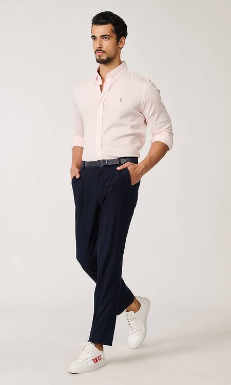 Buy S&N By Shantnu Nikhil Pink Patchwork Textured Shirt Online at Aza Fashions Buy_S&N By Shantnu Nikhil_Pink Patchwork Textured Shirt_Online_at_Aza_Fashions