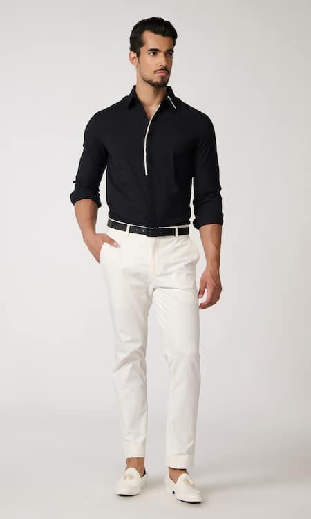 S&N by Shantnu Nikhil Contrast Piping Placket Shirt 