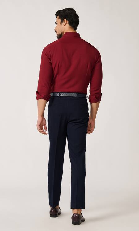 Shop S&N By Shantnu Nikhil Red Lycra, Viscose, Terrycloth Piping Placket Shirt at Aza Fashions Shop_S&N By Shantnu Nikhil_Red Lycra, Viscose, Terrycloth Piping Placket Shirt_at_Aza_Fashions
