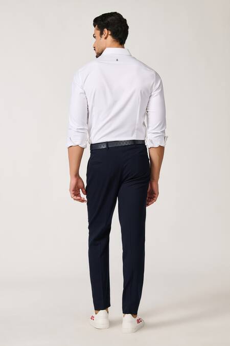 Shop S&N By Shantnu Nikhil Off White Lycra, Viscose, Terrycloth Embroidery Plain Front Buttoned Shirt at Aza Fashions Shop_S&N By Shantnu Nikhil_Off White Lycra, Viscose, Terrycloth Embroidery Plain Front Buttoned Shirt_at_Aza_Fashions