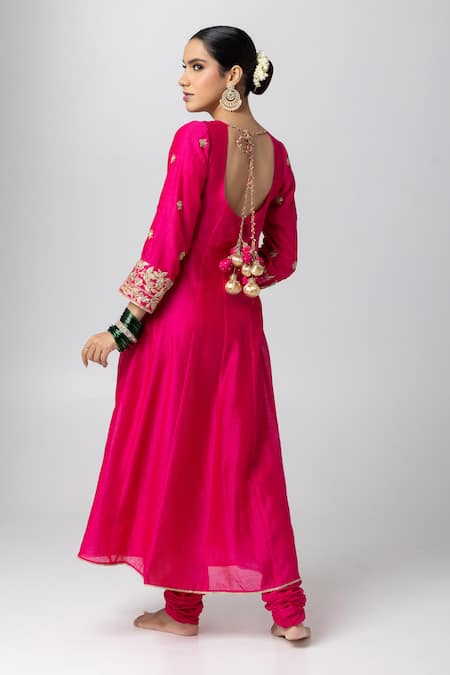 Pants And Pajamas Hand Embroidered Anarkali 