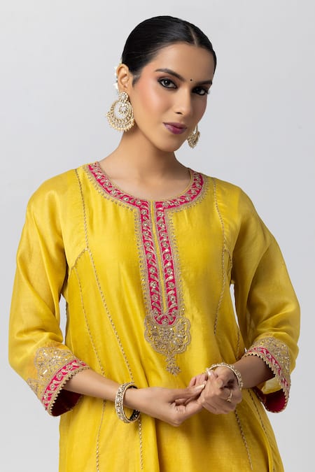 Buy Pants And Pajamas Yellow Silk, Chanderi, , Voile, Satin Lace Work Kurta Salwar Set Online at Aza Fashions Buy_Pants And Pajamas_Yellow Silk, Chanderi, , Voile, Satin Lace Work Kurta Salwar Set _Online_at_Aza_Fashions