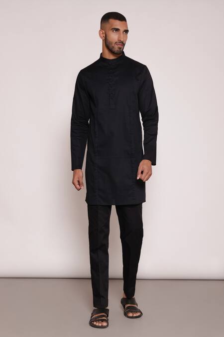 Lacquer Embassy_Black Bundi Cotton Twill Printed Abstract Set _Online_at_Aza_Fashions