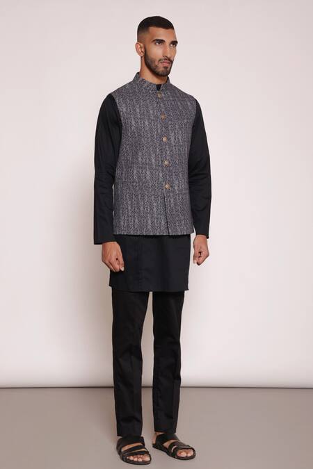 Buy_Lacquer Embassy_Black Bundi Cotton Twill Printed Abstract Set 
