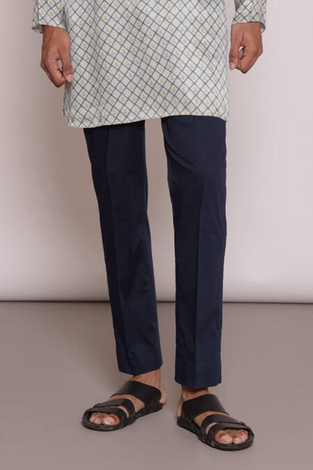 Lacquer Embassy_Green Cotton Floral Geometric Print Kurta And Pant Set _Online_at_Aza_Fashions