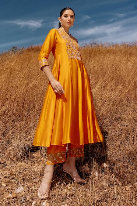 Islie By Priya Jain Floral Yoke Embroidered Anarkali Set 