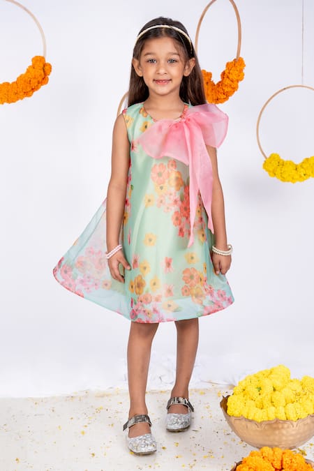 Toplove Floral Print Bow Dress 