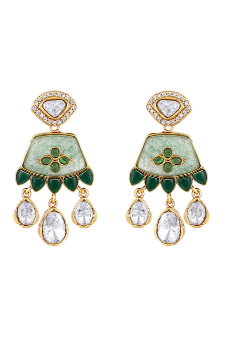 Hrisha_Gold Plated Metallic Thread, Ornate Bloom Embellished Hasli Necklace Set _Online_at_Aza_Fashions