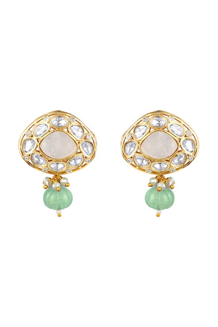 Buy HRISHA Gold Plated Crystals, Pearls Glorious Embellished Pendant Necklace Set Online at Aza Fashions Buy_HRISHA_Gold Plated Crystals, Pearls Glorious Embellished Pendant Necklace Set _Online_at_Aza_Fashions