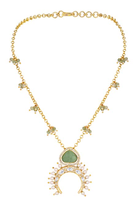 HRISHA Chand Bahar Embellished Pendant Necklace 