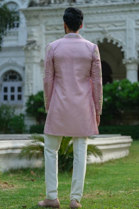 Amrit Dawani Floral Vine Thread Embroidered Jacket Kurta Set 