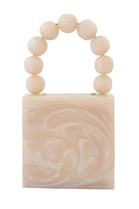 Boxwish By Bhumika Pearl Handle Resin Clutch 