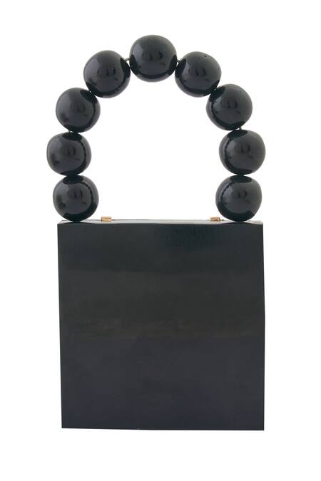 Boxwish By Bhumika Black Pearls Handle Clutch Online at Aza Fashions Boxwish By Bhumika_Black Pearls Handle Clutch _Online_at_Aza_Fashions