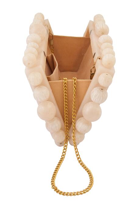 Shop_Boxwish By Bhumika_Ivory Pearls Accent Clutch _Online_at_Aza_Fashions