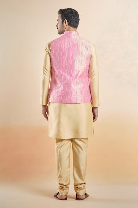 Arihant Rai Sinha Cutdana Sequin Embroidered Pink Bundi 