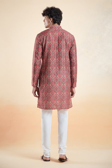 Arihant Rai Sinha Vintage Bloom Print Kurta With Churidar 