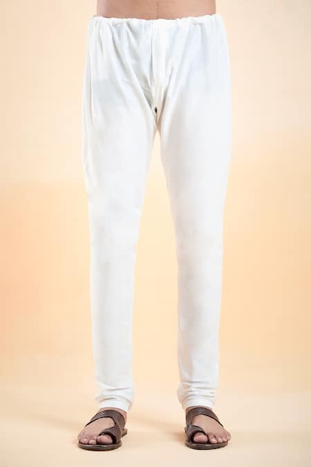 Buy_Arihant Rai Sinha_Blue Jacquard, Silk, Cotton Zig Zag Woven Kurta With Churidar 