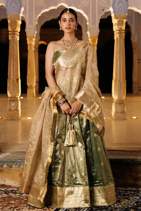 Geroo Jaipur Zari Border Kalidar Lehenga Set 