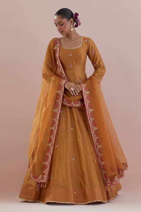 Ikshita Choudhary Flower Embroidered Anarkali With Dupatta 